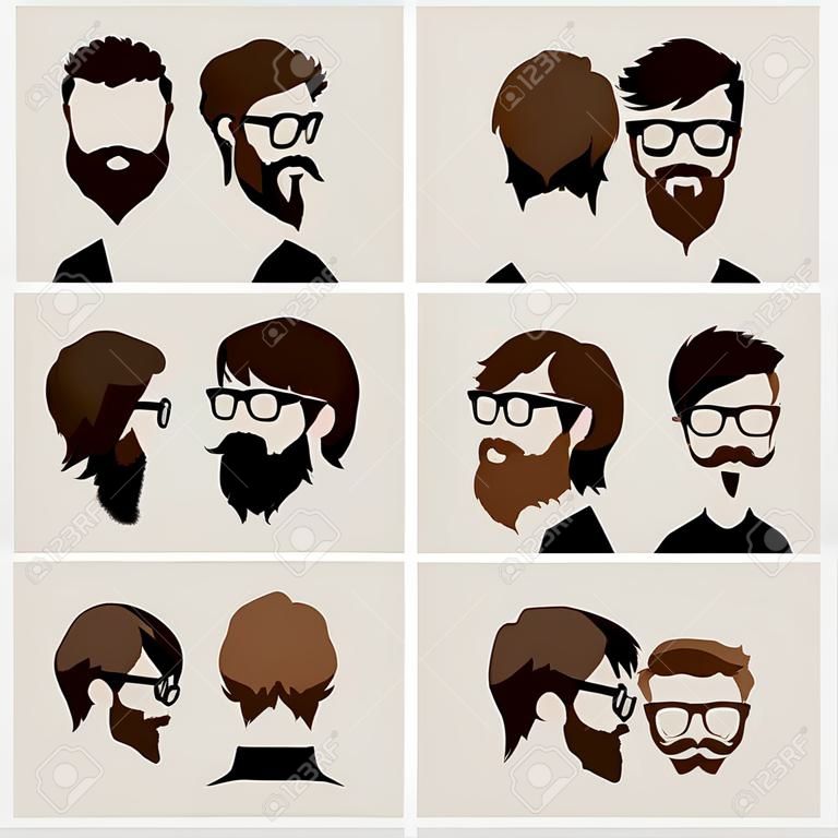 coiffures avec barbe et la moustache lunettes
