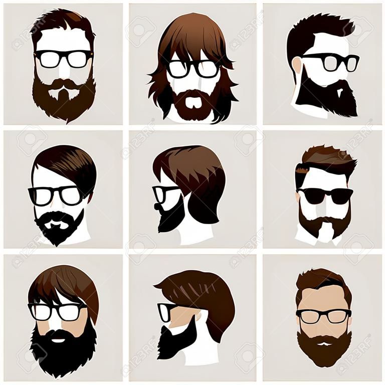 coiffures avec barbe et la moustache lunettes