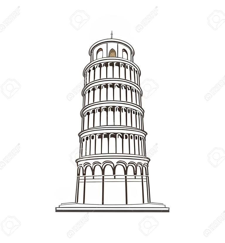 Leaning Tower of Pisa in Italy flat icon