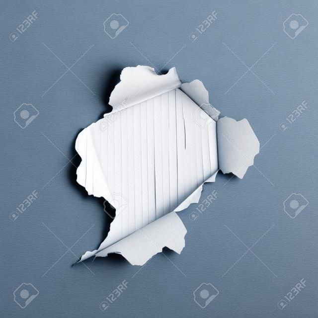 ragged Hole torn in ripped paper on transparent background
