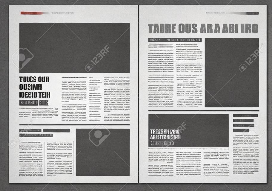 전통적인 그래픽 디자인 템플릿 신문, 회색 색상과 A3 형식