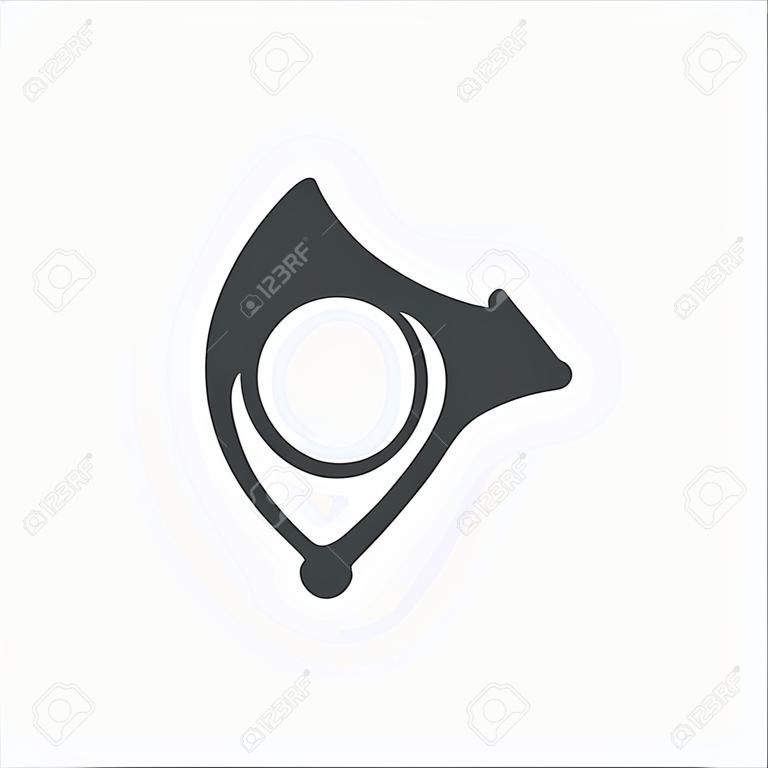 Hunting horn icon of vector illustration for web and mobile design