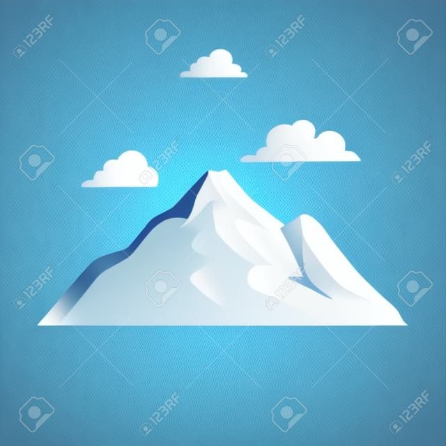 Icône d'illustration vectorielle montagne en dessin animé
