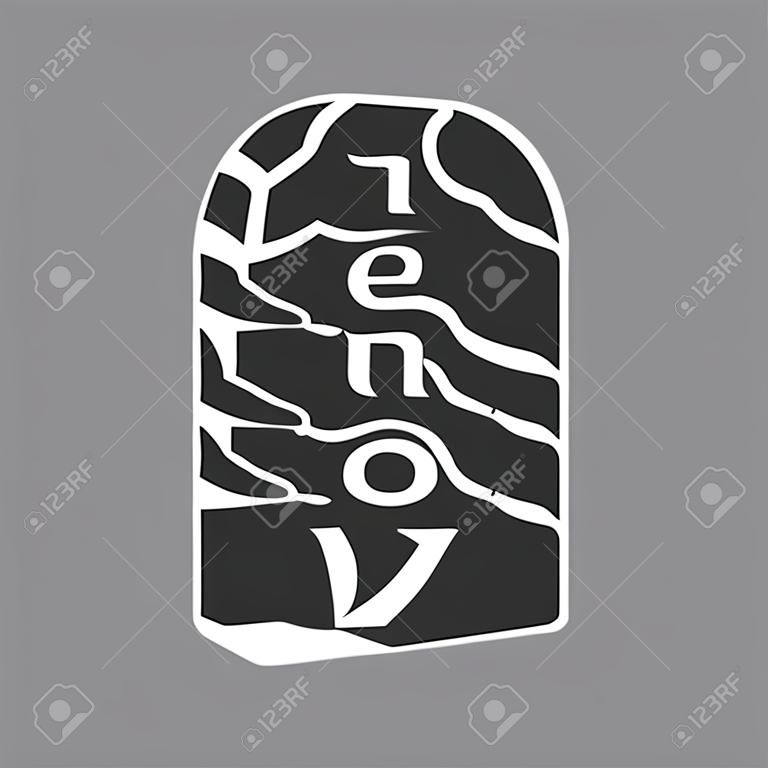 Ten Commandments icon in black style isolated on white background. Religion symbol vector illustration.