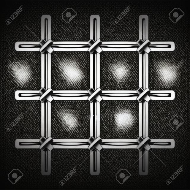 Lattice in the cell of the prisoner. A metal door to hold criminals.Prison single icon in monochrome style vector symbol stock illustration.
