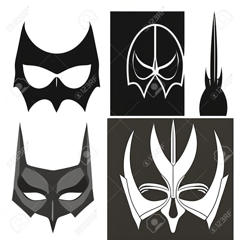 Isolated object of hero and mask symbol. Collection of hero and superhero vector icon for stock.