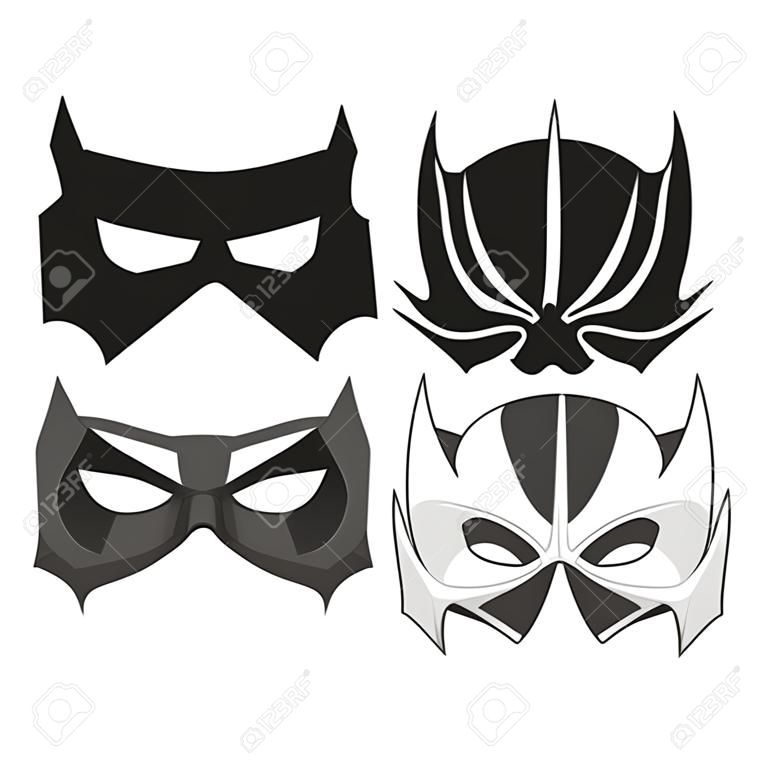 Isolated object of hero and mask symbol. Collection of hero and superhero vector icon for stock.