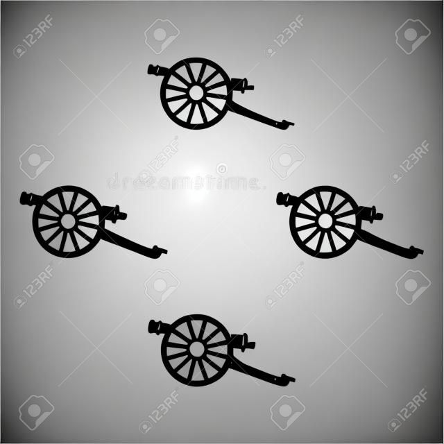 Cannon icon in cartoon,black style isolated on white background. Museum symbol stock vector illustration.