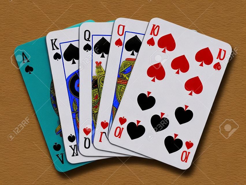 Poker hand - Royal flush spade
