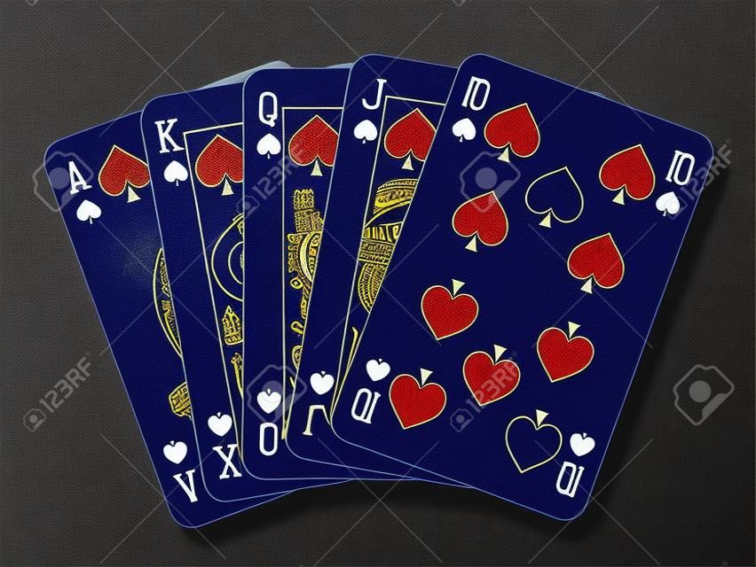 Poker hand - Royal flush spade