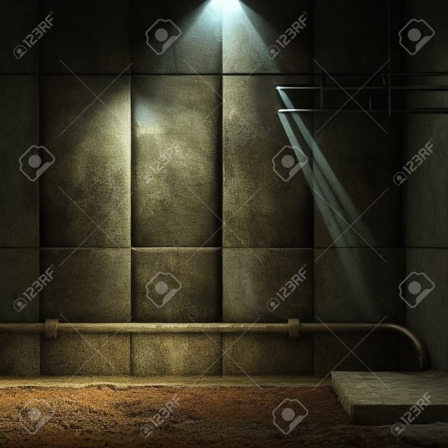 Abandoned underground room, mold and dirt. 3d rendering
