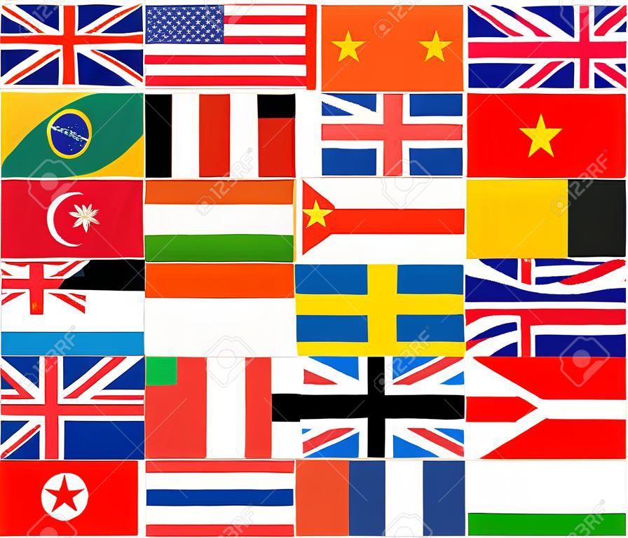 Набор популярных флагами стран