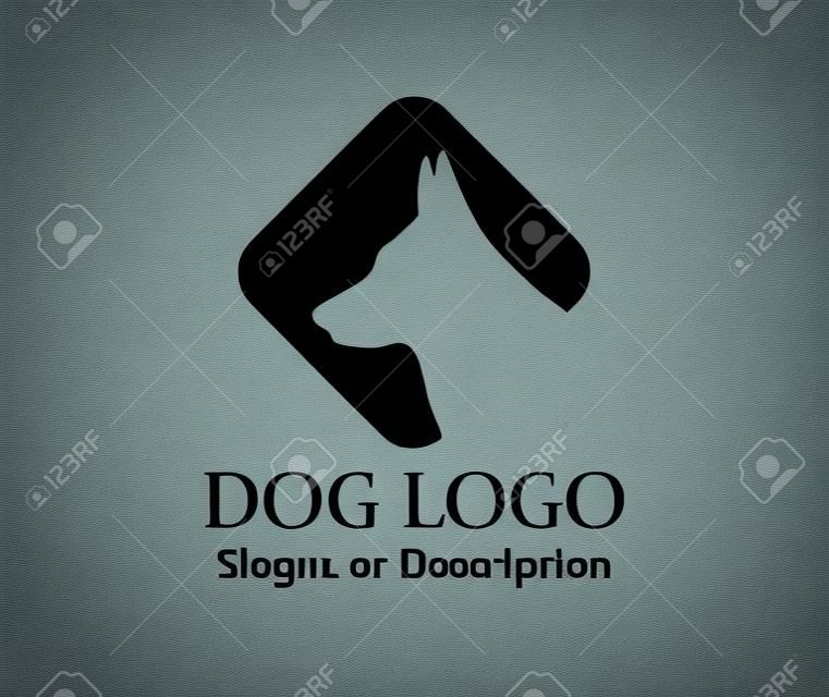 Dog Wolf Logos minimalist black Icon - Isolated Illustration