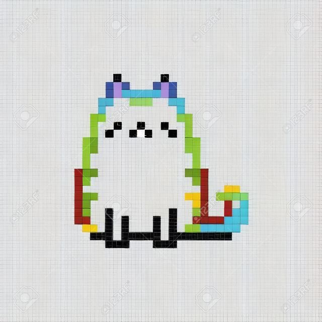 Arte Lindo Del Pixel Del Animal Doméstico Del Gatito Lindo - Vector Aislado  Ilustraciones svg, vectoriales, clip art vectorizado libre de derechos.  Image 89500839