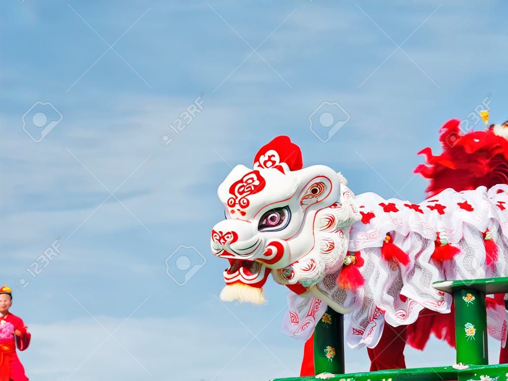 在中國新年慶祝中國舞獅舞服裝