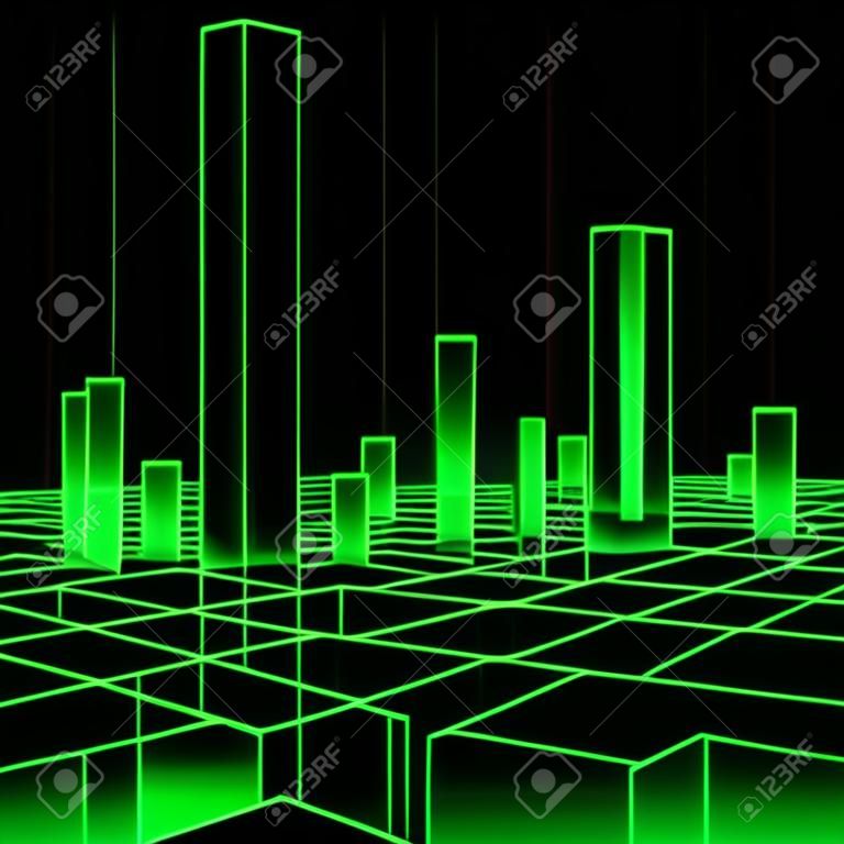Infographics, columns of the growth diagram. Abstract illustration. Levels indicators stylized computer technology. Vector background