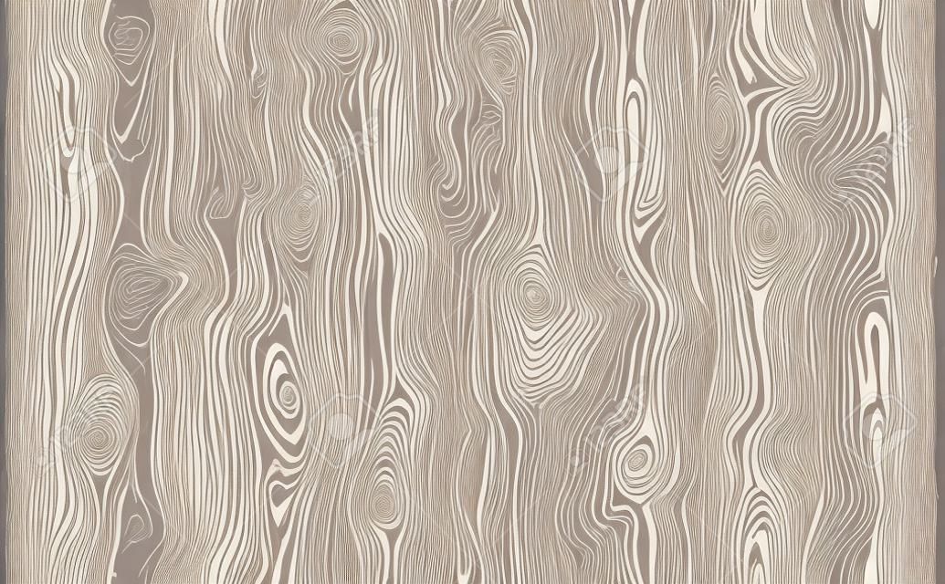 Seamless wooden pattern. Wood grain texture. Dense lines. Light gray background. Vector illustration