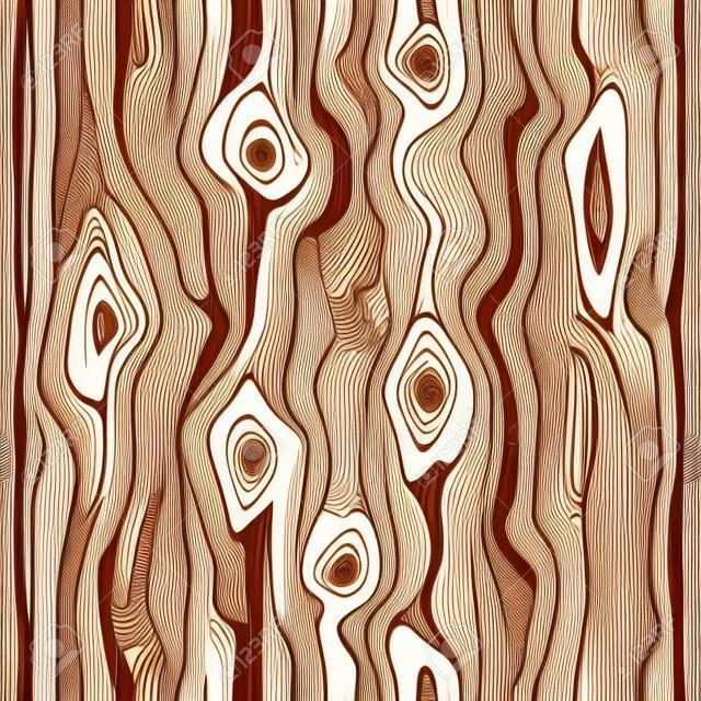 Drewniany wzór. Struktura słojów drewna. Gęste linie. Białe tło. Ilustracja wektorowa