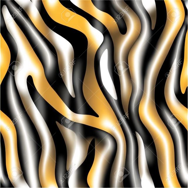 Zebra pattern, stylish stripes texture. Animal natural print. For the design of wallpaper, textile, cover. Vector seamless background.