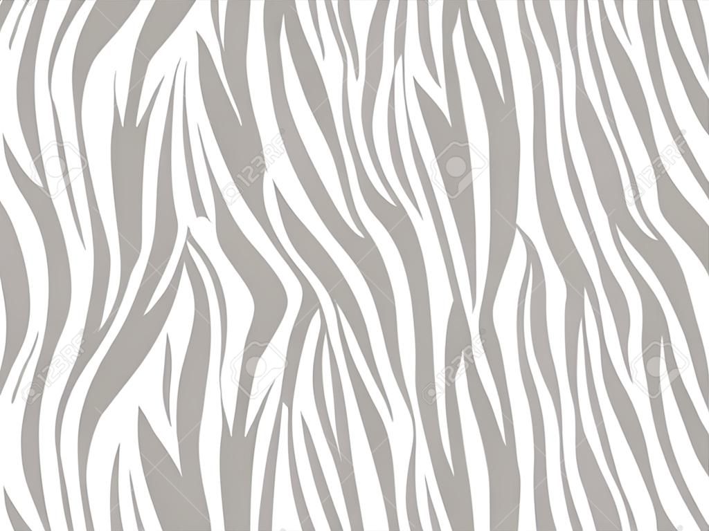 얼룩말 패턴, 세련된 줄무늬 질감. 동물 자연 인쇄. 벽지, 섬유, 표지 디자인용. 벡터 원활한 배경입니다.