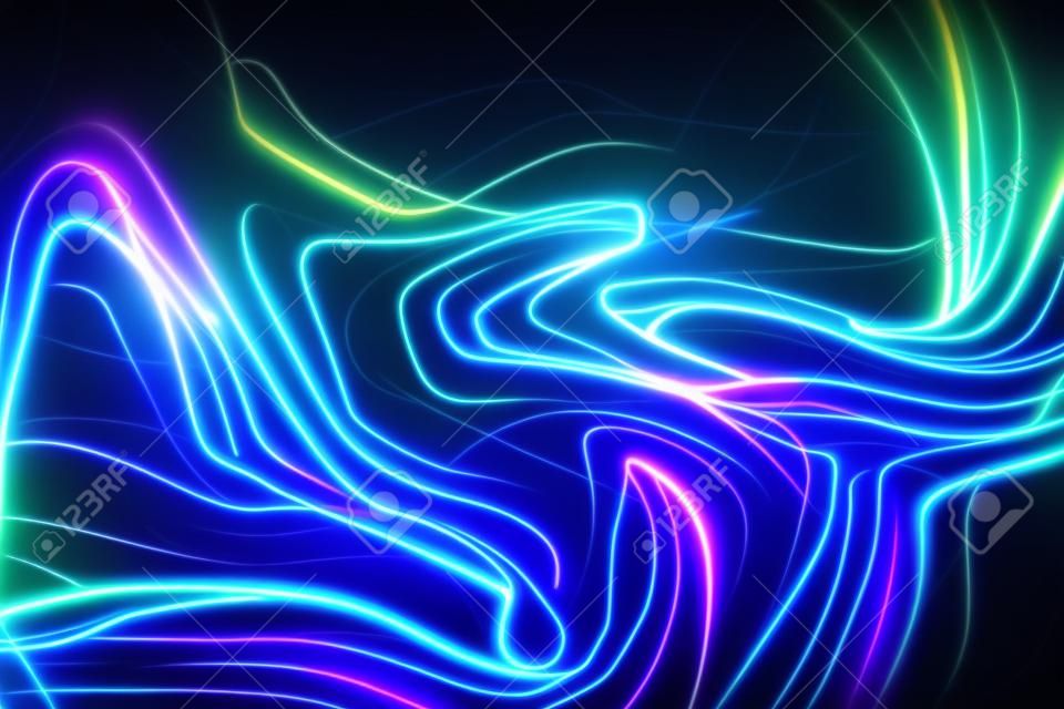 Colored electric glow pattern. Glowing energy grid. Abstract blue texture, electric lightning background. Digital illustration sparkling wallpaper