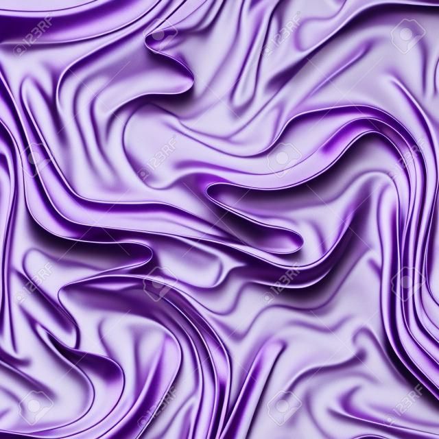 Elegantes fondos de tela morada. Color metalizado de textil brillante, textura violeta suave. Pliegues de raso, patrón de ondas. Moda de lujo. Ropa lisa y brillante. Sábana de seda. Fondo de pantalla transparente