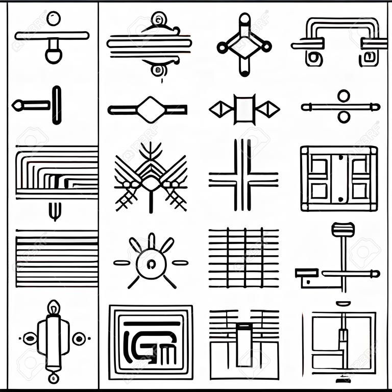 Electronic design. High tech background. Microcircuit element stylized in a futuristic style. Thin line icons set. Vector
