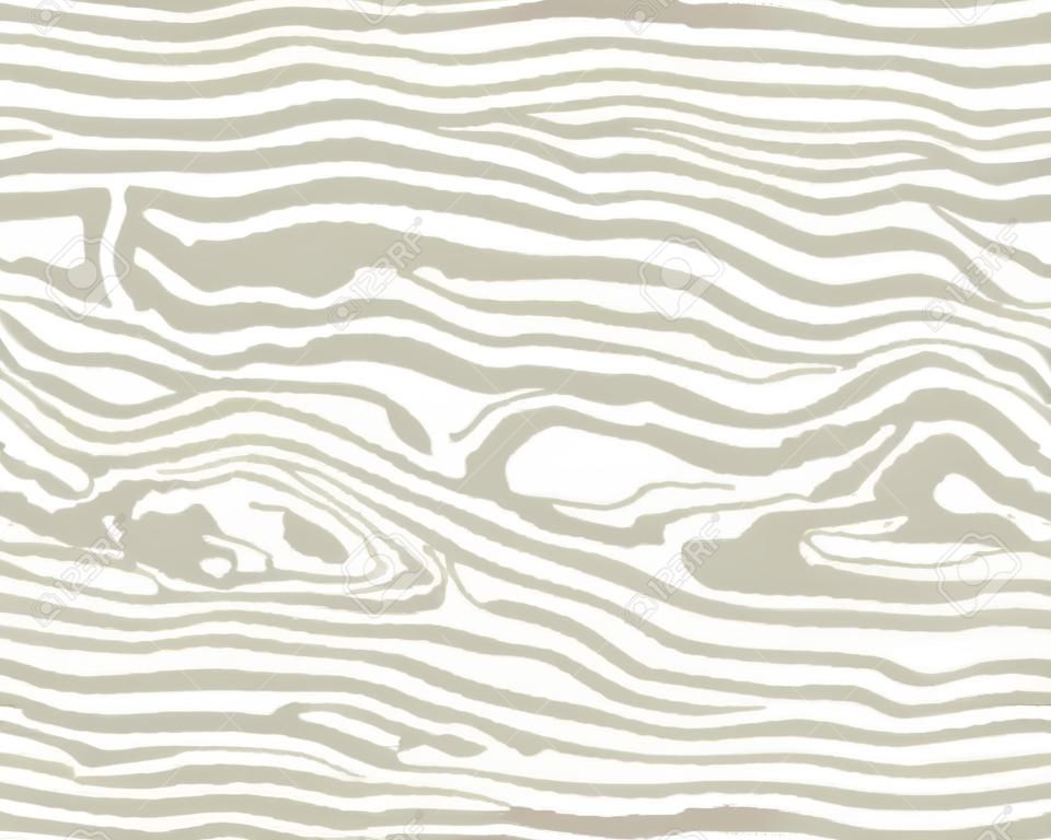 White dense striped pattern with light beige vein. wood wave grain texture. Seamless tree background. vector wallpaper