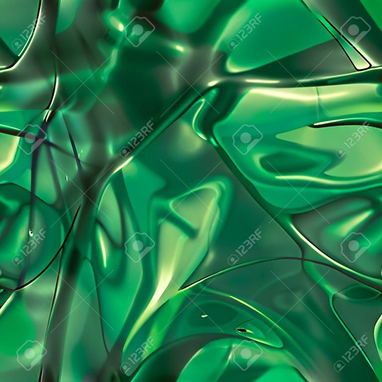 Color glass abstract dark green textured background. Grunge seamless texture in technique. Self-adhesive printing film for stained glass. Illustrated