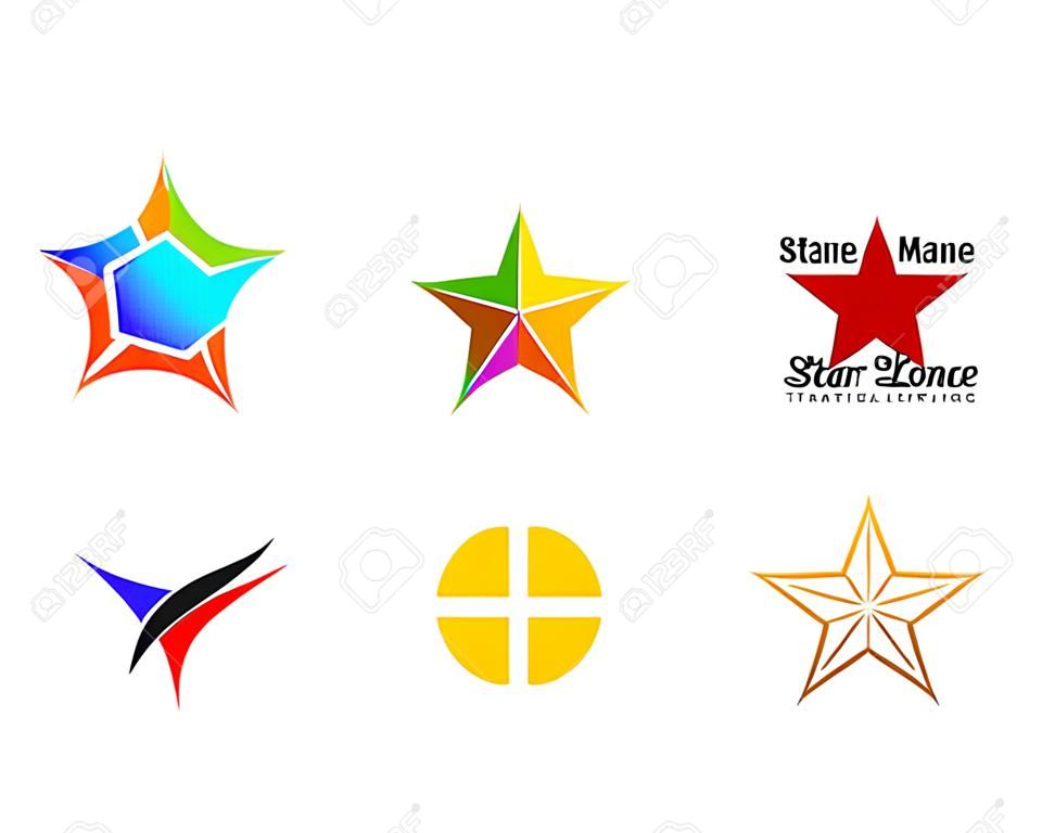 Conjunto de ilustración de diseño de plantilla de vector de logotipo de estrella