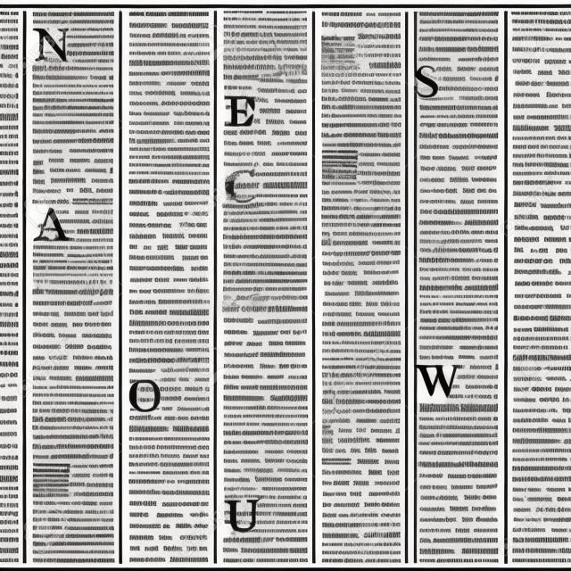 Vector seamless pattern with newspaper columns. Text in newspaper page unreadable. Old newspaper with black text, repeating newspaper vector background.