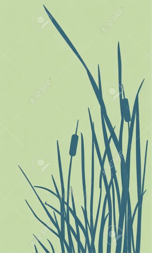 Bush de Swamp Reed sur un lac. illustration vectorielle