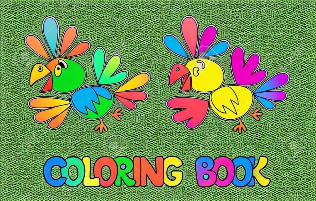 libro para colorear o dibujo para colorear de loro lindo divertido con el ejemplo de coloración