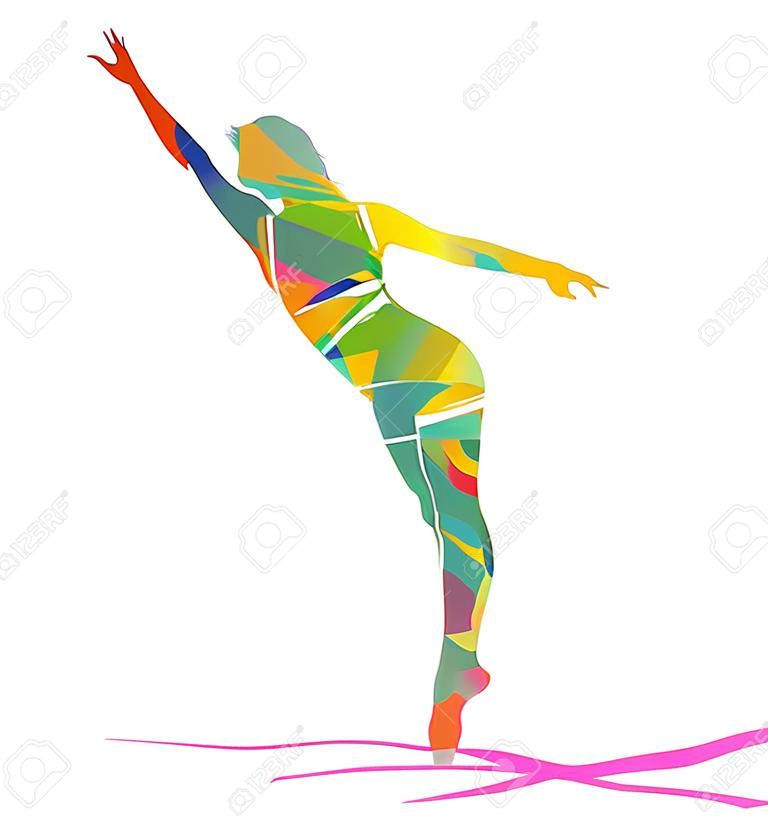 abstract  dancer on white background