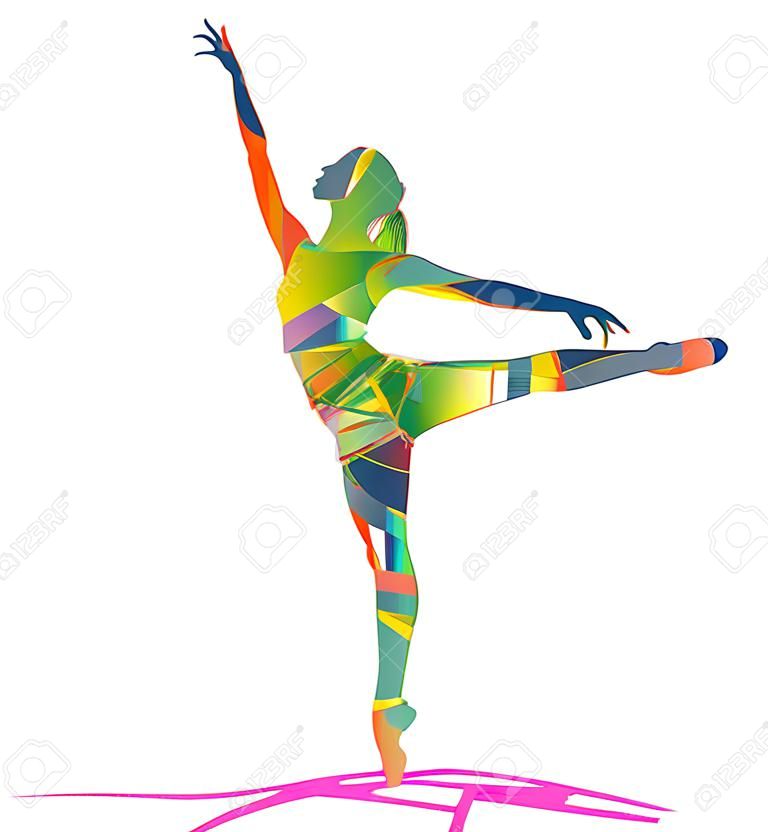 abstract  dancer on white background