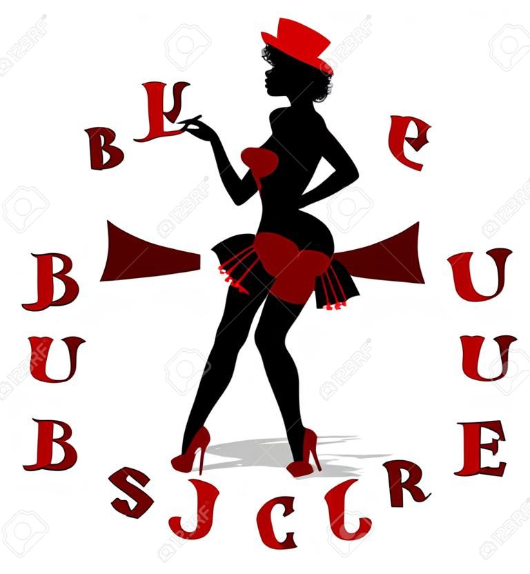 silhouette of burlesque dancer