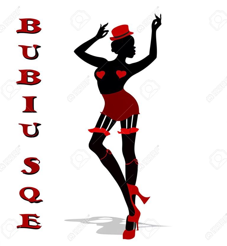silhouette of burlesque dancer