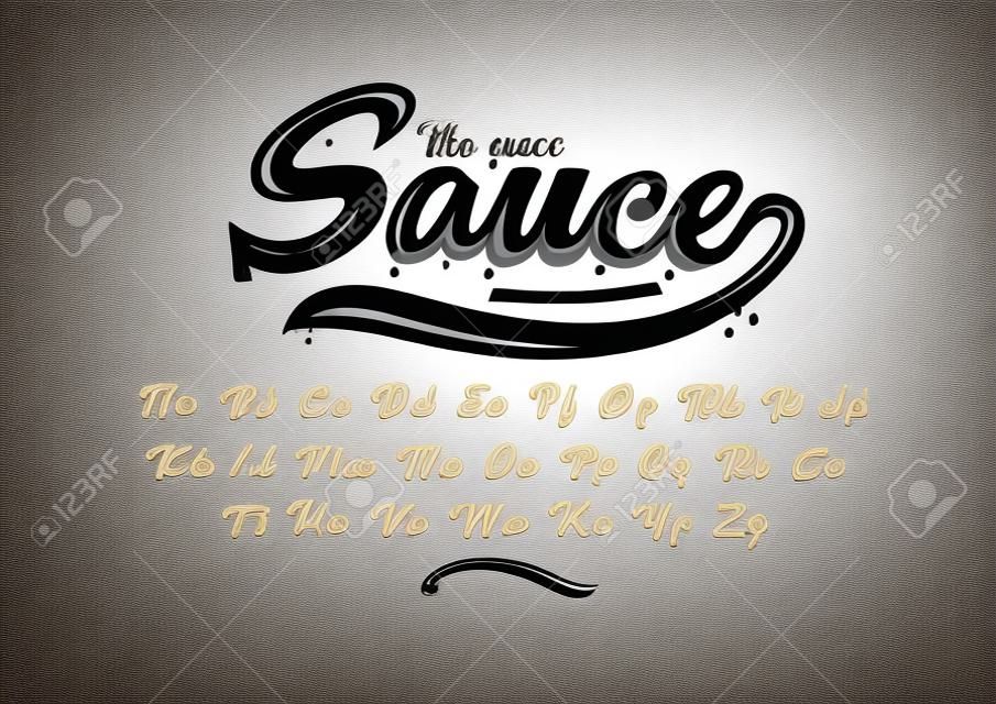 Sauce Vector van moderne gestileerde lettertype en alfabet