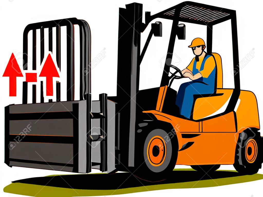 Forklift with driver
