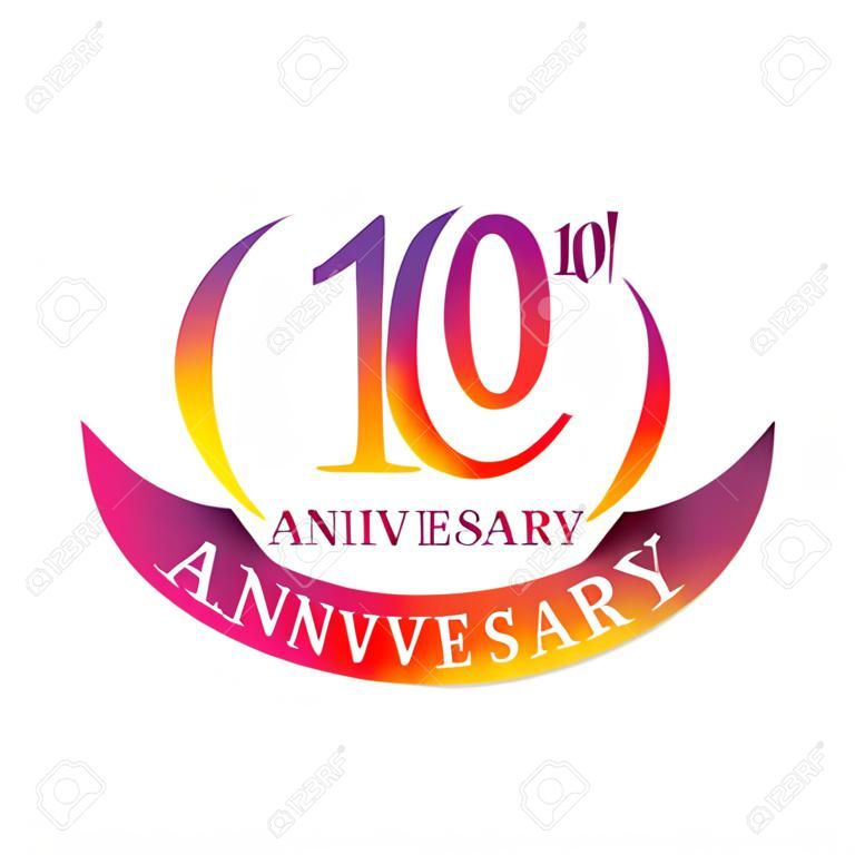 Aniversario emblemas de diseño de la plantilla 10 aniversario