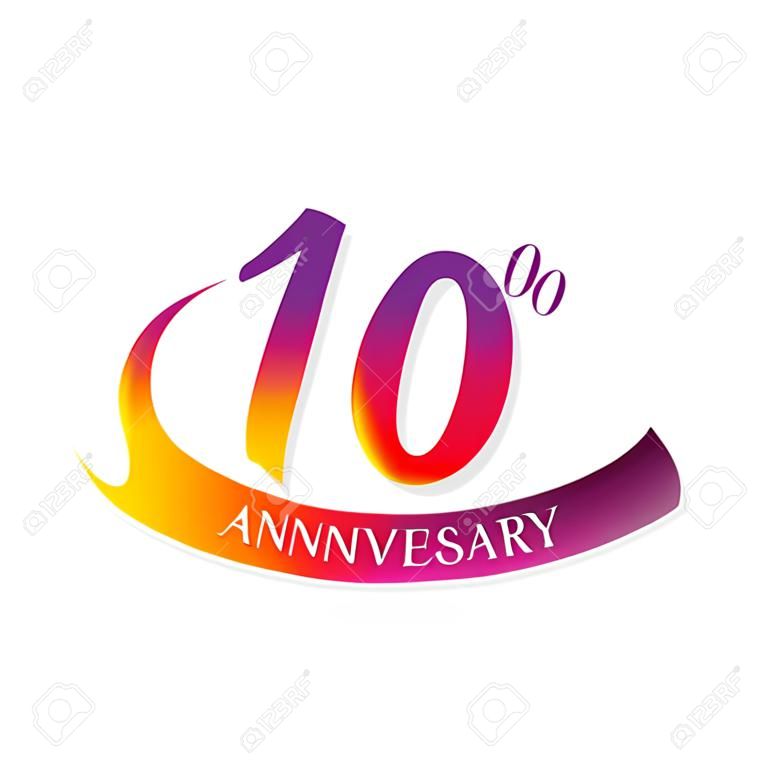 Aniversario emblemas de diseño de la plantilla 10 aniversario