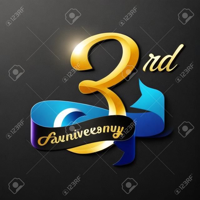 Anniversary emblems 3-anniversary template design