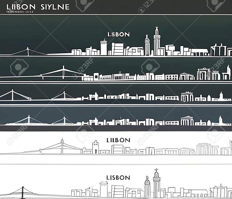 Lisbon Single Line Skyline Banner
