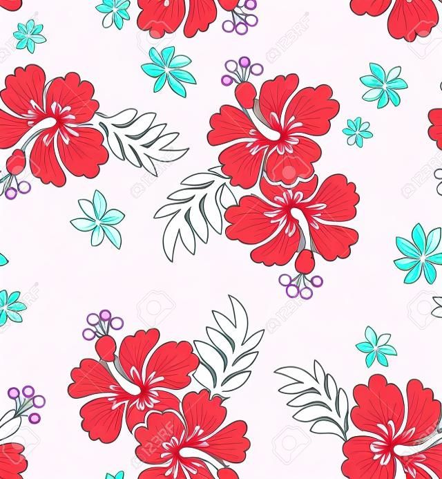 seamless hibiscus flower pattern