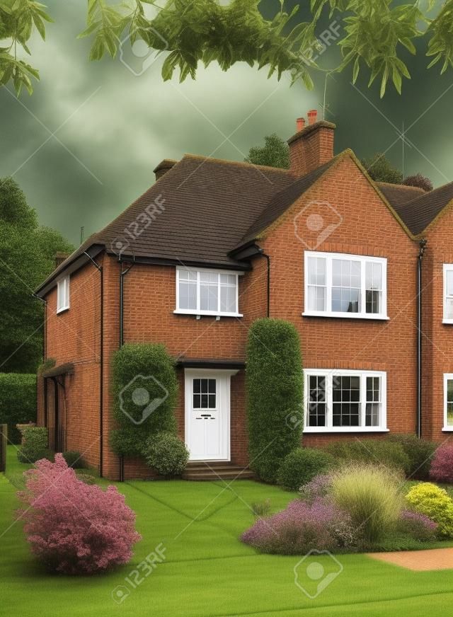 Front of a British home in a London suburb of England, UK