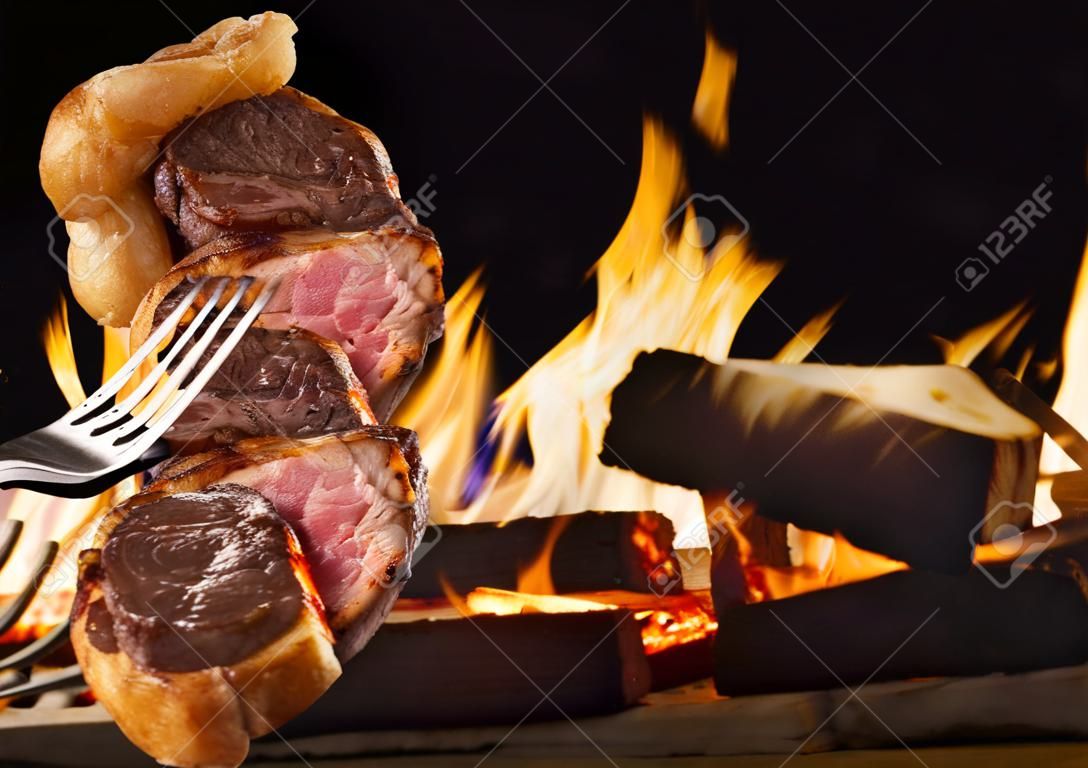 Steak, traditional Brazilian barbecue.