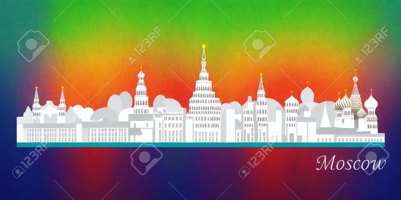 Skyline von Moskau in bearbeitbare Vektorgrafiken Datei farbig
