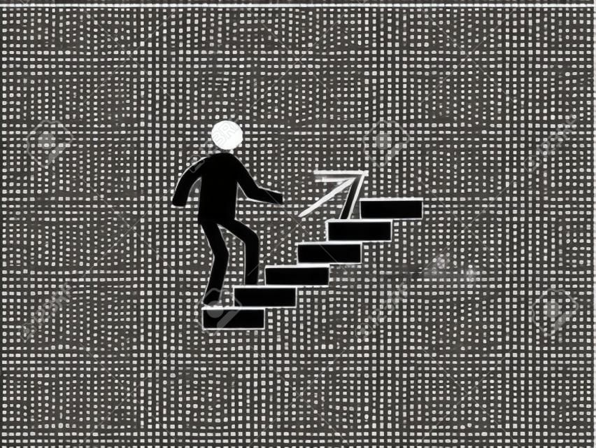 Stairs, stairwell, walks up icon. Vector illustration, flat design.