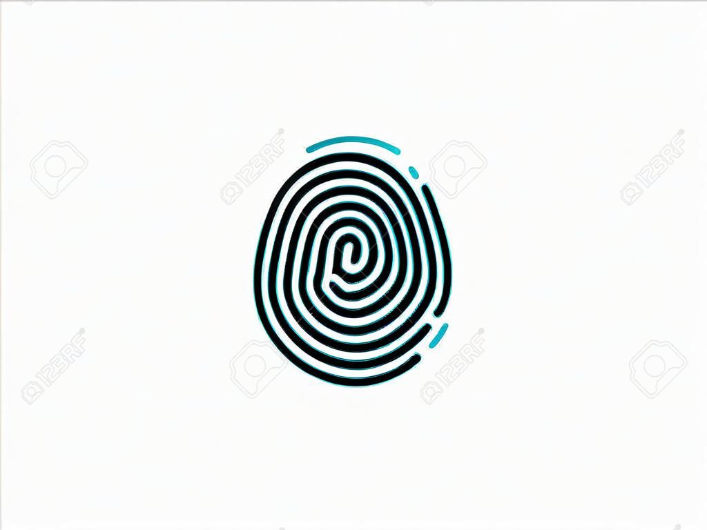 Fingerprint, valid trace identify icon