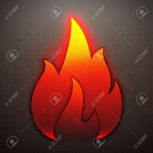 Láng, négynyelvű tűz ikon illusztráció logó